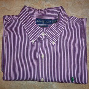 Ralph Lauren Polo Purple/White Striped Shirt